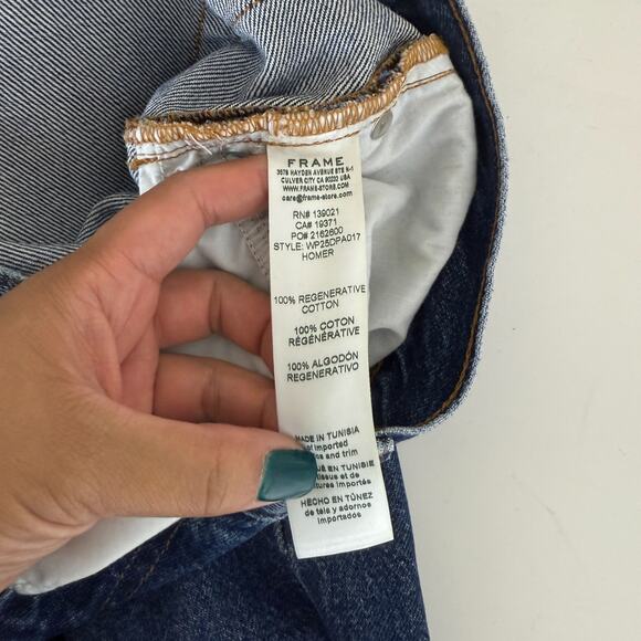 FRAME Denim The Hang High Rise Straight Leg Jeans 27” Blue - 29 - Picture 6 of 8